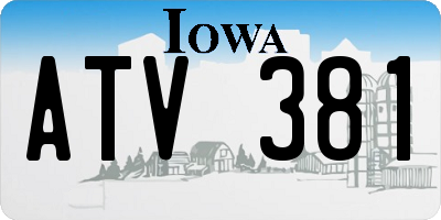 IA license plate ATV381