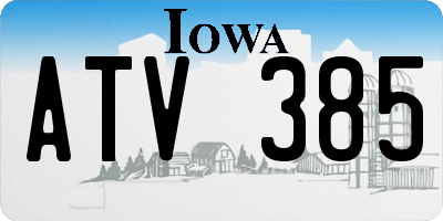 IA license plate ATV385