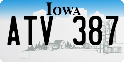 IA license plate ATV387