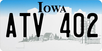 IA license plate ATV402