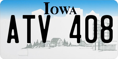 IA license plate ATV408