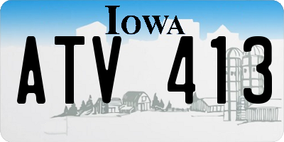 IA license plate ATV413