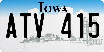 IA license plate ATV415