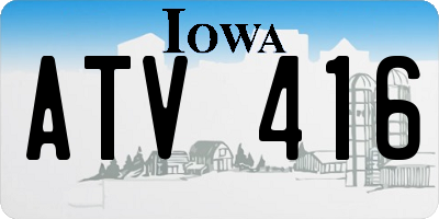 IA license plate ATV416