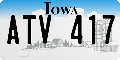 IA license plate ATV417