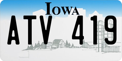 IA license plate ATV419
