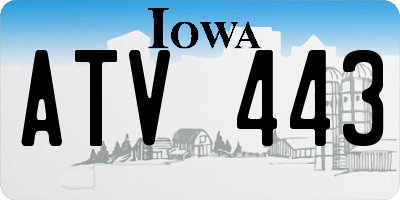 IA license plate ATV443