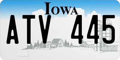 IA license plate ATV445
