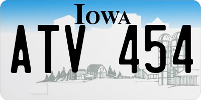 IA license plate ATV454