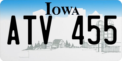 IA license plate ATV455