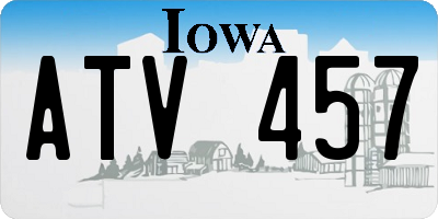 IA license plate ATV457