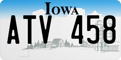 IA license plate ATV458