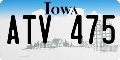 IA license plate ATV475