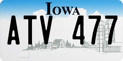 IA license plate ATV477