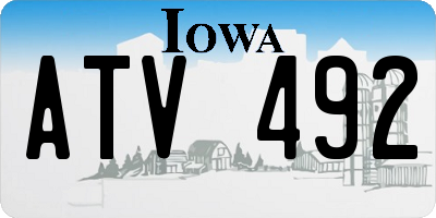 IA license plate ATV492