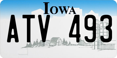 IA license plate ATV493