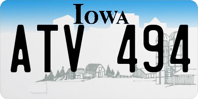 IA license plate ATV494