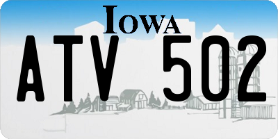 IA license plate ATV502