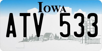 IA license plate ATV533