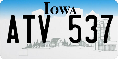 IA license plate ATV537