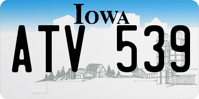 IA license plate ATV539