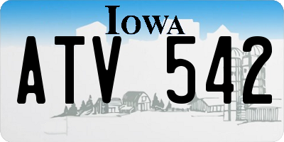 IA license plate ATV542