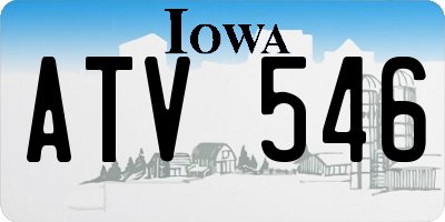 IA license plate ATV546