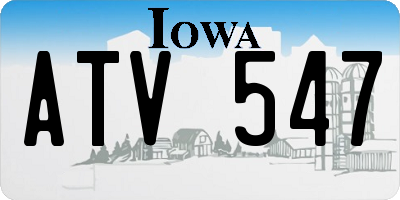 IA license plate ATV547
