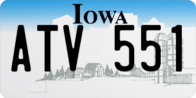 IA license plate ATV551