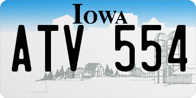 IA license plate ATV554