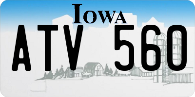 IA license plate ATV560