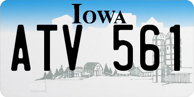 IA license plate ATV561