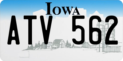 IA license plate ATV562