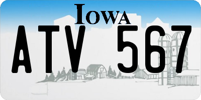IA license plate ATV567