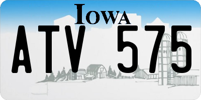 IA license plate ATV575