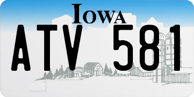 IA license plate ATV581
