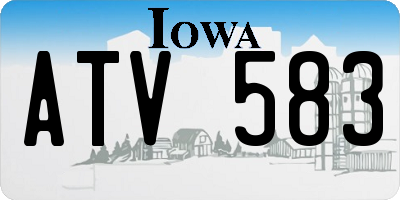 IA license plate ATV583