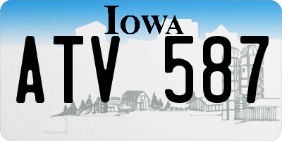 IA license plate ATV587
