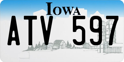 IA license plate ATV597
