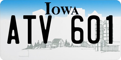 IA license plate ATV601