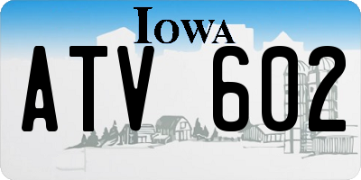 IA license plate ATV602