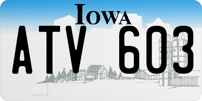 IA license plate ATV603