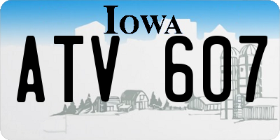 IA license plate ATV607