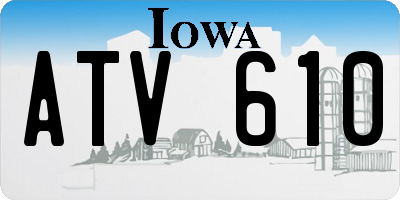 IA license plate ATV610