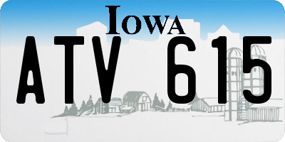 IA license plate ATV615