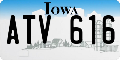 IA license plate ATV616