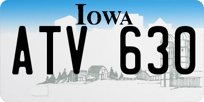 IA license plate ATV630