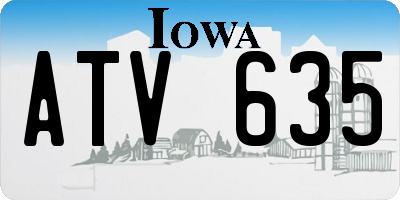 IA license plate ATV635