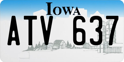 IA license plate ATV637