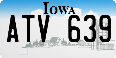 IA license plate ATV639